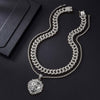 Pavé Lion Shaped Pendant Cuban Chain Hip Hop Necklace