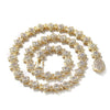 Pavé Round Halo Cuban Chain Tennis Necklace-Yellow Gold / White Gold