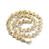 Pavé Round Halo Cuban Chain Tennis Necklace-Yellow Gold / White Gold