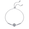 Pavé Round Halo Moissanite Bracelet Sterling Silver