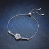 Pavé Round Halo Moissanite Bracelet Sterling Silver