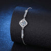 Pavé Round Halo Moissanite Bracelet Sterling Silver