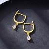 Pear Shape Moissanite Earrings Sterling Silver