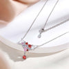 Pear Shaped Ruby Birthstone Necklace Sterling Silver