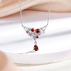 Pear Shaped Ruby Birthstone Necklace Sterling Silver