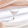 Pear Shaped Ruby Birthstone Necklace Sterling Silver
