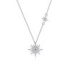 Petite Hexagram Star Halo Moissanite Necklace Sterling Silver