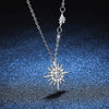 Petite Hexagram Star Halo Moissanite Necklace Sterling Silver