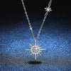Petite Hexagram Star Halo Moissanite Necklace Sterling Silver