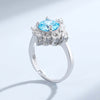 Petite Pave Cathedral Halo Ring Sterling Silver