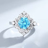 Petite Pave Cathedral Halo Ring Sterling Silver