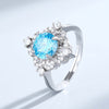 Petite Pave Cathedral Halo Ring Sterling Silver