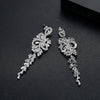 Petite Pavé Floral Halo Chain Earrings