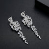 Petite Pavé Floral Halo Chain Earrings