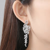 Petite Pavé Floral Halo Chain Earrings