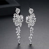 Petite Pavé Floral Halo Chain Earrings