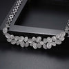 Petite Pavé Floral Shaped Necklace Ring Earrings Jewelry Set