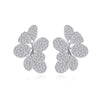 Petite Pavé Floral Shaped Necklace Ring Earrings Jewelry Set