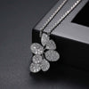 Petite Pavé Floral Shaped Necklace Ring Earrings Jewelry Set