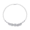 Petite Pavé Floral Shaped Necklace Ring Earrings Jewelry Set