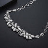 Petite Pavé Floral Shaped Necklace Ring Earrings Jewelry Set
