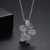Petite Pavé Floral Shaped Necklace Ring Earrings Jewelry Set