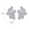 Petite Pavé Floral Shaped Necklace Ring Earrings Jewelry Set