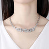 Petite Pavé Floral Shaped Necklace Ring Earrings Jewelry Set
