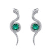 Serpenti Viper Demi-pavé Emerald Birthstone Earrings Sterling Silver