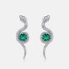 Serpenti Viper Demi-pavé Emerald Birthstone Earrings Sterling Silver