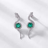 Serpenti Viper Demi-pavé Emerald Birthstone Earrings Sterling Silver