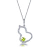 Single Bail Calabash Shaped Olivine Birthstone Necklace Sterling Silver