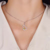 Single Bail Calabash Shaped Olivine Birthstone Necklace Sterling Silver