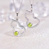 Single Bail Calabash Shaped Olivine Birthstone Necklace Sterling Silver