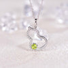 Single Bail Calabash Shaped Olivine Birthstone Necklace Sterling Silver