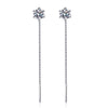 Six-Prong Solitaire Moissanite Chain Earrings Sterling Silver