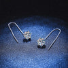Six-Prong Solitaire Moissanite Chain Earrings Sterling Silver