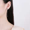 Six-Prong Solitaire Moissanite Chain Earrings Sterling Silver