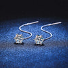 Six-Prong Solitaire Moissanite Chain Earrings Sterling Silver