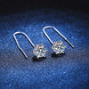 Six-Prong Solitaire Moissanite Chain Earrings Sterling Silver