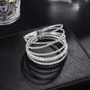 Six Rows Cuff Tennis Bracelet