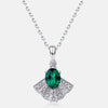 Skirt Fan-shaped Emerald Birthstone Necklace Sterling Silver