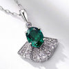 Skirt Fan-shaped Emerald Birthstone Necklace Sterling Silver