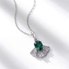 Skirt Fan-shaped Emerald Birthstone Necklace Sterling Silver