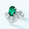 Skirt Fan-shaped Emerald Birthstone Earrings Sterling Silver