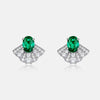 Skirt Fan-shaped Emerald Birthstone Earrings Sterling Silver