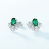 Skirt Fan-shaped Emerald Birthstone Earrings Sterling Silver