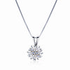 Snowflake Shape Moissanite Necklace Sterling Silver