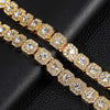 Sugar Cube Shape Halo Cuban Chain Hip Hop Necklace