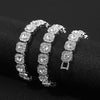 Sugar Cube Shape Halo Cuban Chain Hip Hop Necklace